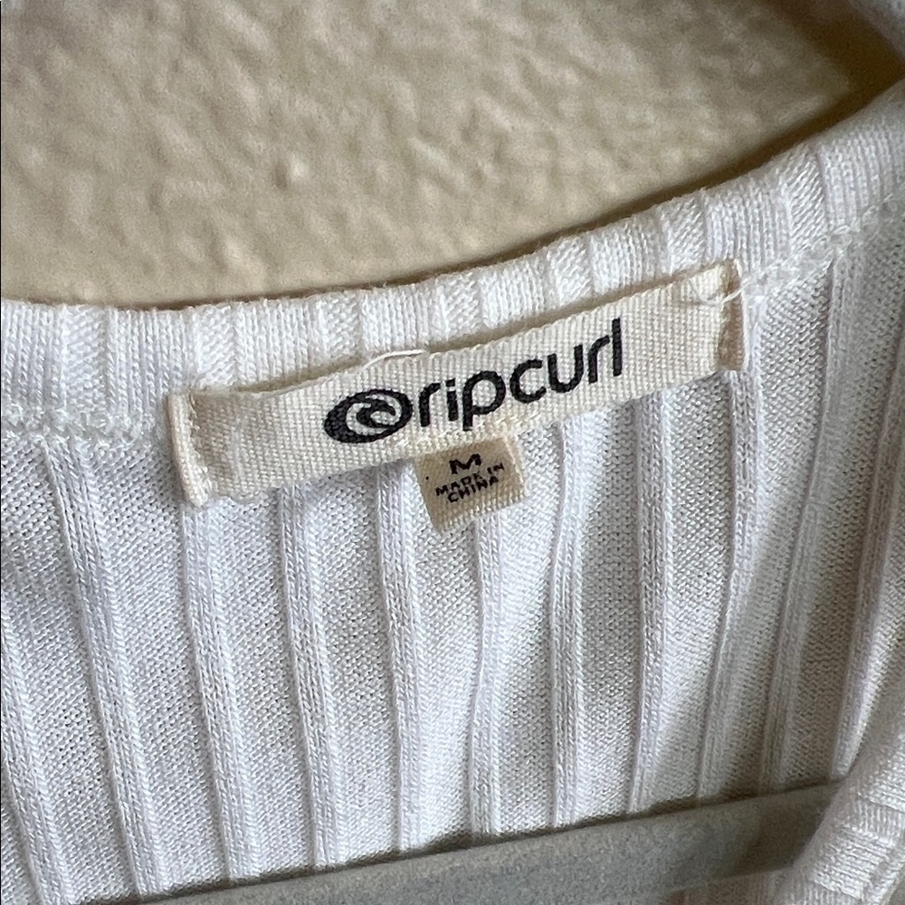 Rip Curl White Ribbed Tank Top - Picture 3 of 4